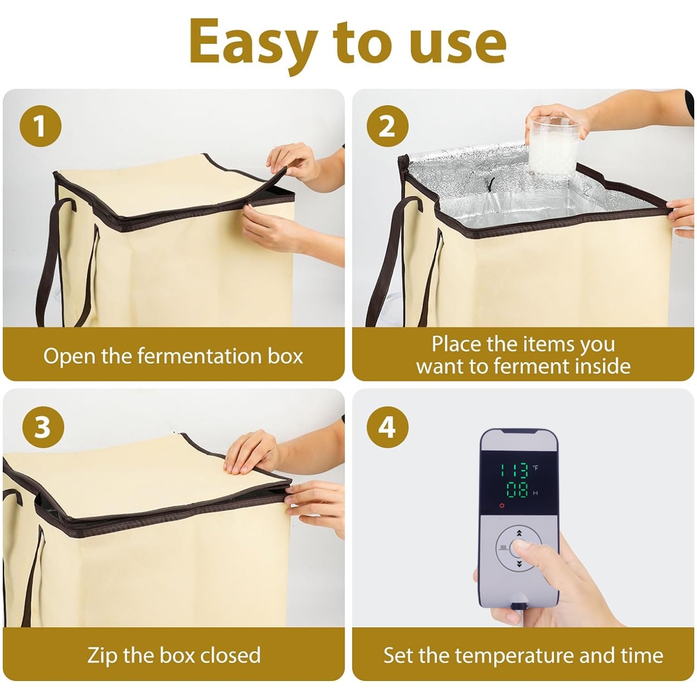 Dough Proofer with Heater, Bread Pizza Dough Proofing Box Temperature Control Proofing