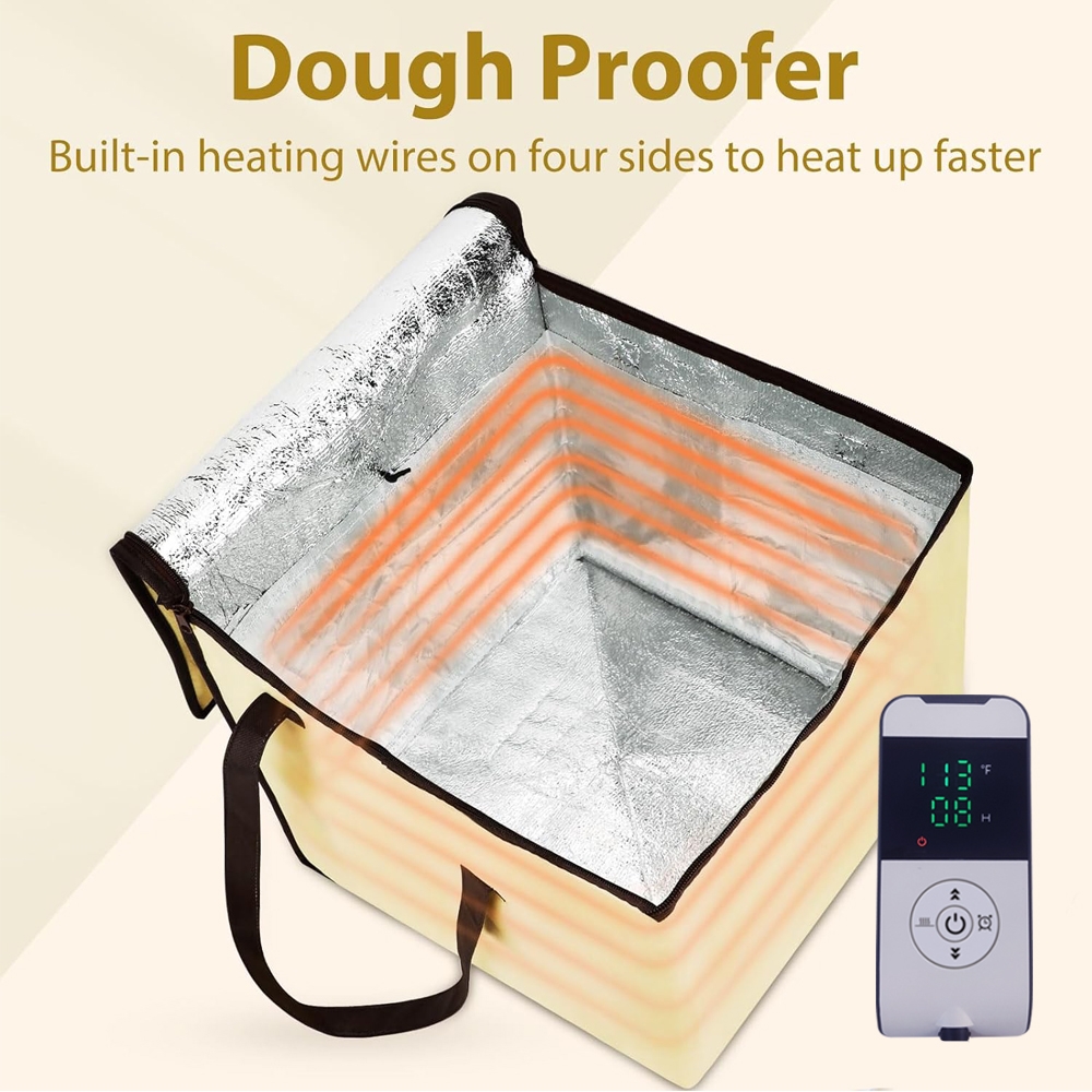 Dough Proofer with Heater, Bread Pizza Dough Proofing Box Temperature Control Proofing