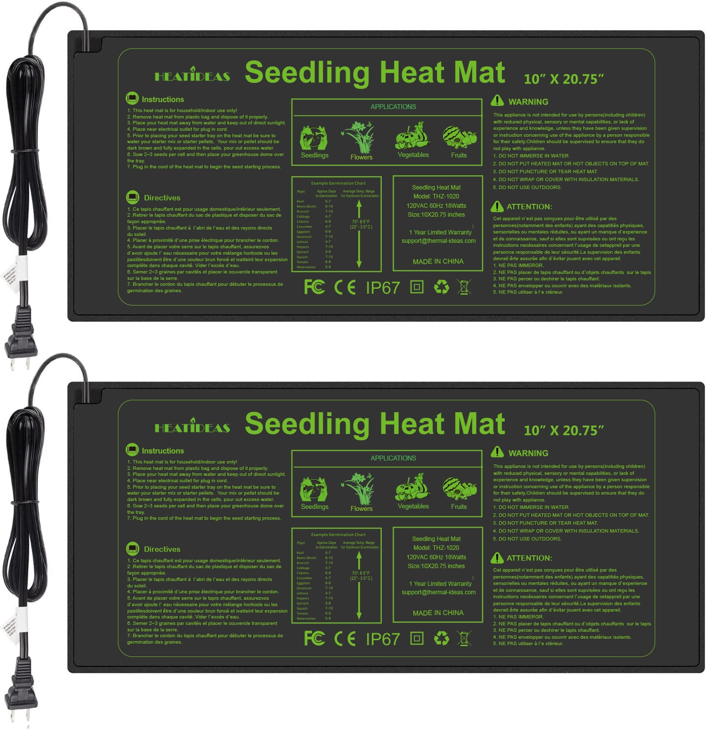 Seedling Heat Mat 10X20