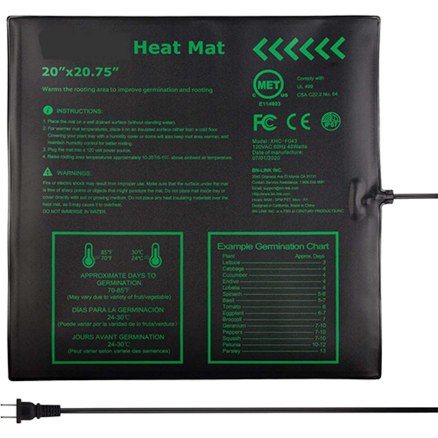 Seedling Heat Mat 20X20