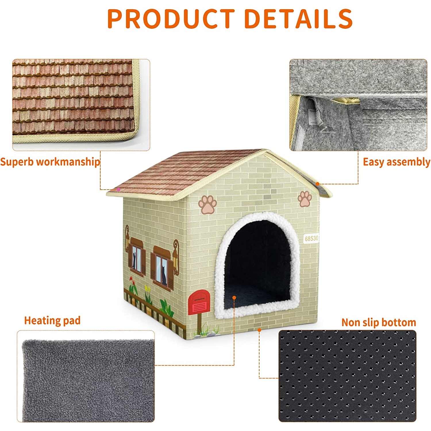 Heated Cat House Waterproof for Outdoor Cats