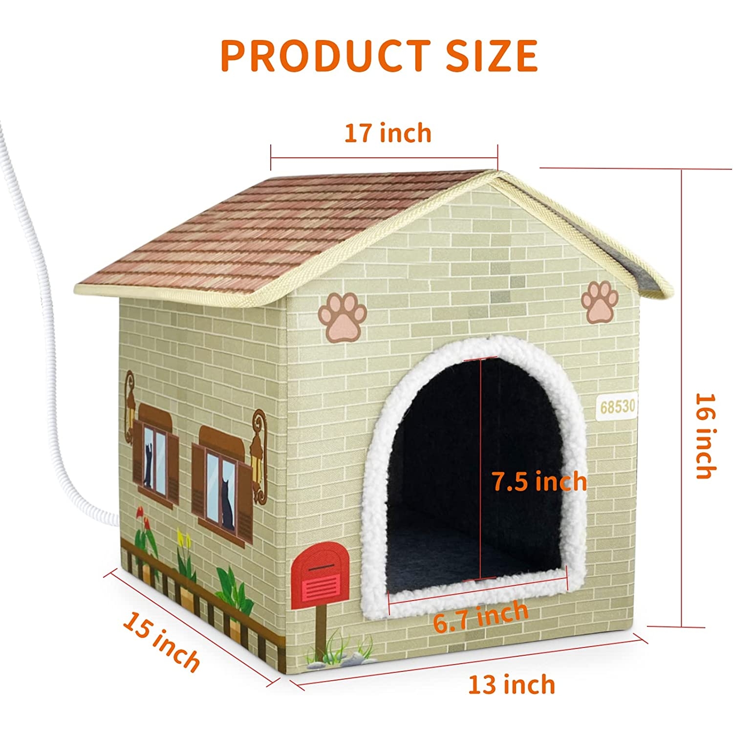 Heated Cat House Waterproof for Outdoor Cats