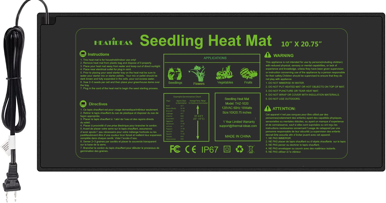 Seedling Heat Mat for Plant 10X20.75 inches